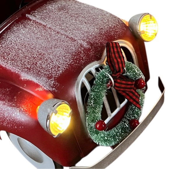 NWT Festive Voice Light Up Red Vintage Truck Christmas Decor w/ Trees - Picture 6 of 14